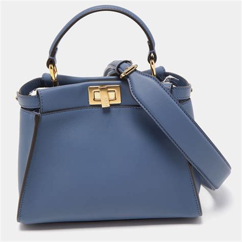 fendi mini peekaboo blue patent|fendi peekaboo leather bag.